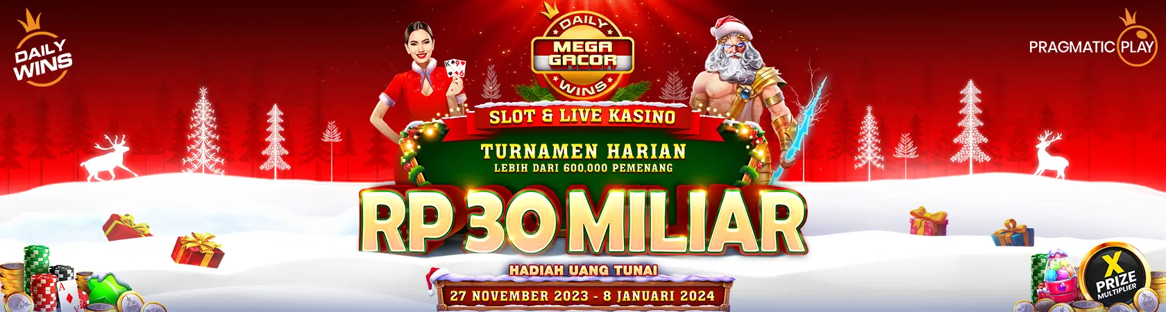 Banner Slot PP Mega Gacor Slot & Live Casino Dec'23